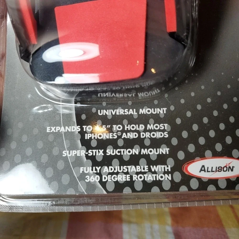 Allison OS Car Smartphone Holder Universal Black Red Suction Mount 95-0475